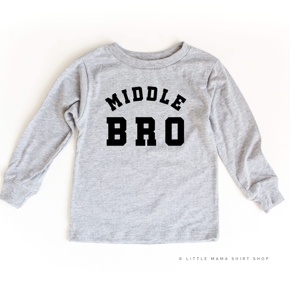 Varsity 'Bro' Sibling Tees - (Choose Your Role) - Child Long Sleeve Tee Little Mama Shirt Shop