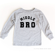 Varsity 'Bro' Sibling Tees - (Choose Your Role) - Child Long Sleeve Tee Little Mama Shirt Shop