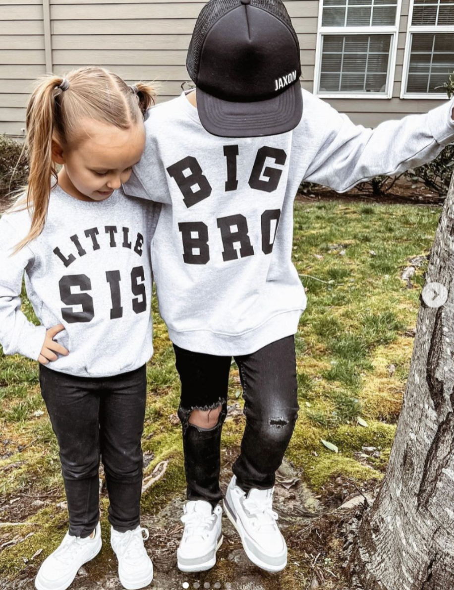 Varsity 'Bro' Sibling Tees - (Choose Your Role) - Child Sweater Little Mama Shirt Shop