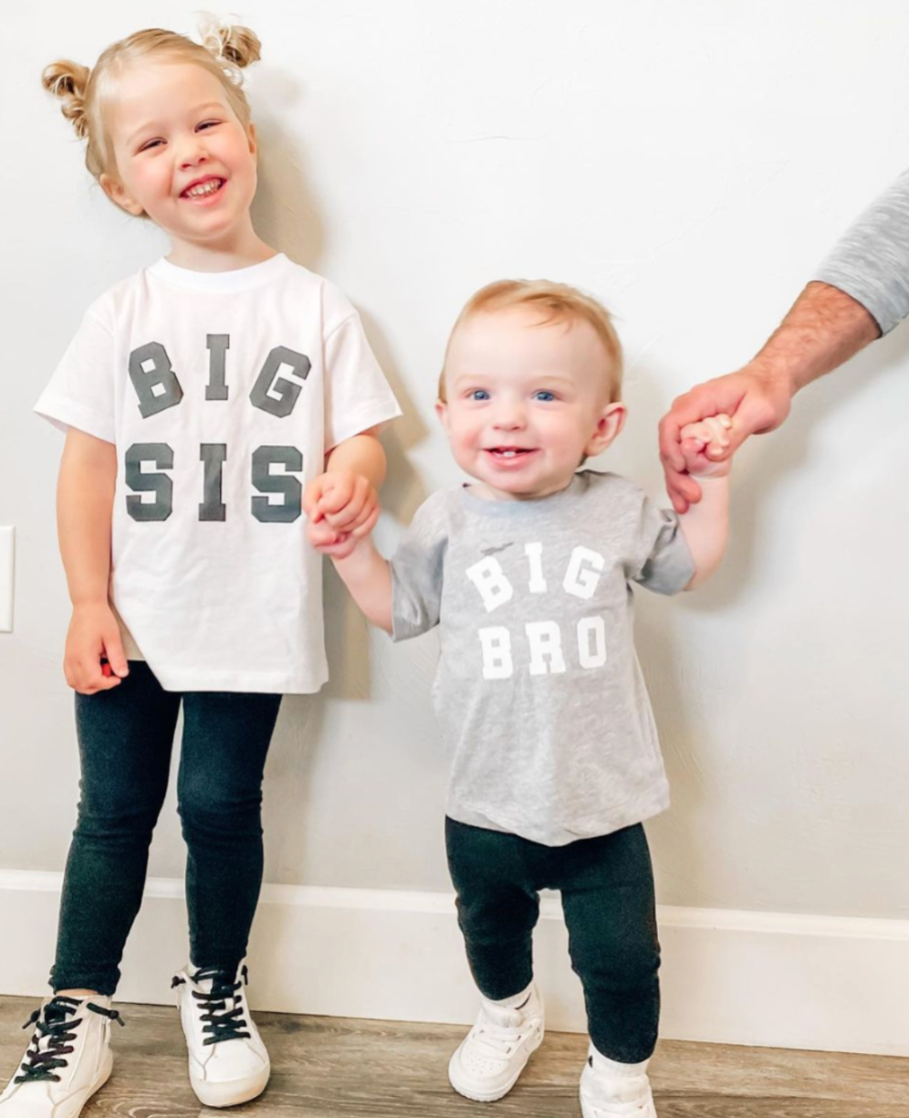 Varsity 'Bro' Sibling Tees - (Choose Your Role) - Child Tee Little Mama Shirt Shop