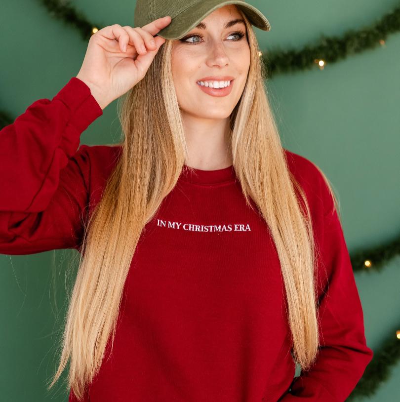 In My Christmas Era - Embroidered Basic Fleece Little Mama Shirt Shop LLC