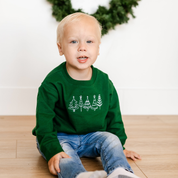 Outline Christmas Trees - Embroidered Child Sweater Little Mama Shirt Shop