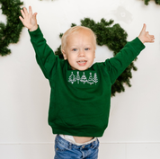 Outline Christmas Trees - Embroidered Child Sweater Little Mama Shirt Shop