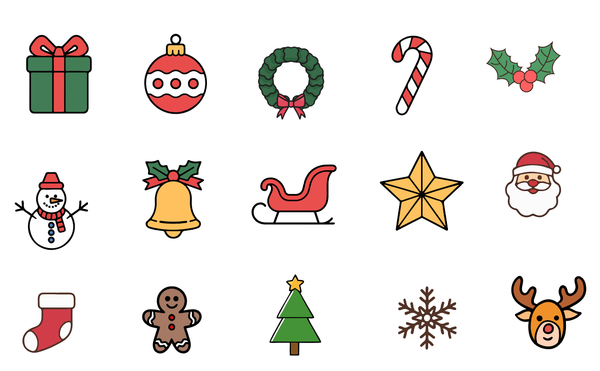 Christmas mini symbols, shown in chart– Little Mama Shirt Shop