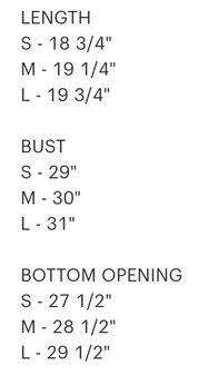 Adult candy cane cardigan size chart, sizes small - large with measurements in inches – Little Mama Shirt Shop