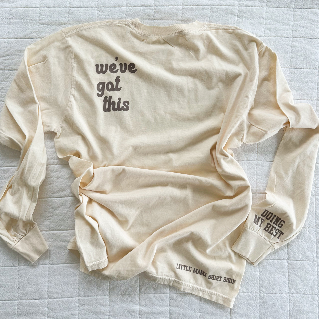 Motherhood - Surviving Not Thriving - Doing My Best - (Our 2024 Mantra) - LMSS® Exclusive - LONG SLEEVE Comfort Colors Tee Little Mama Shirt Shop LLC