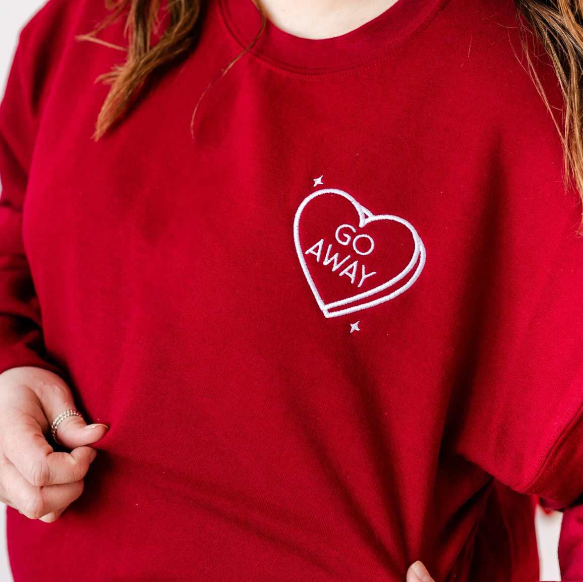 Embroidered Basic Fleece - Conversation Hearts (Choose Your Fave) Little Mama Shirt Shop LLC
