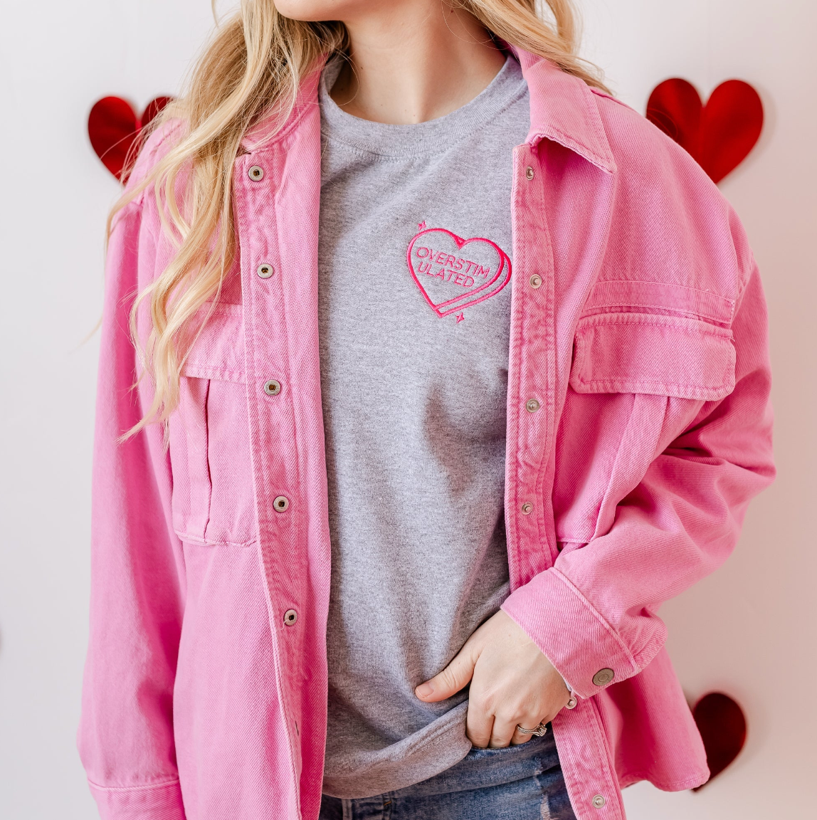 Embroidered Basic Fleece - Conversation Hearts (Choose Your Fave) Little Mama Shirt Shop LLC