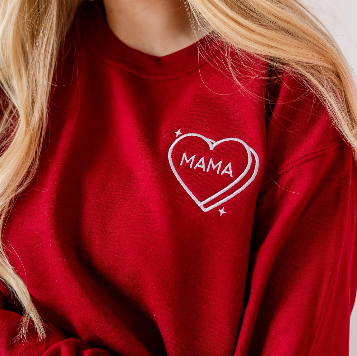 Embroidered Basic Fleece - Conversation Hearts (Choose Your Fave) Little Mama Shirt Shop LLC