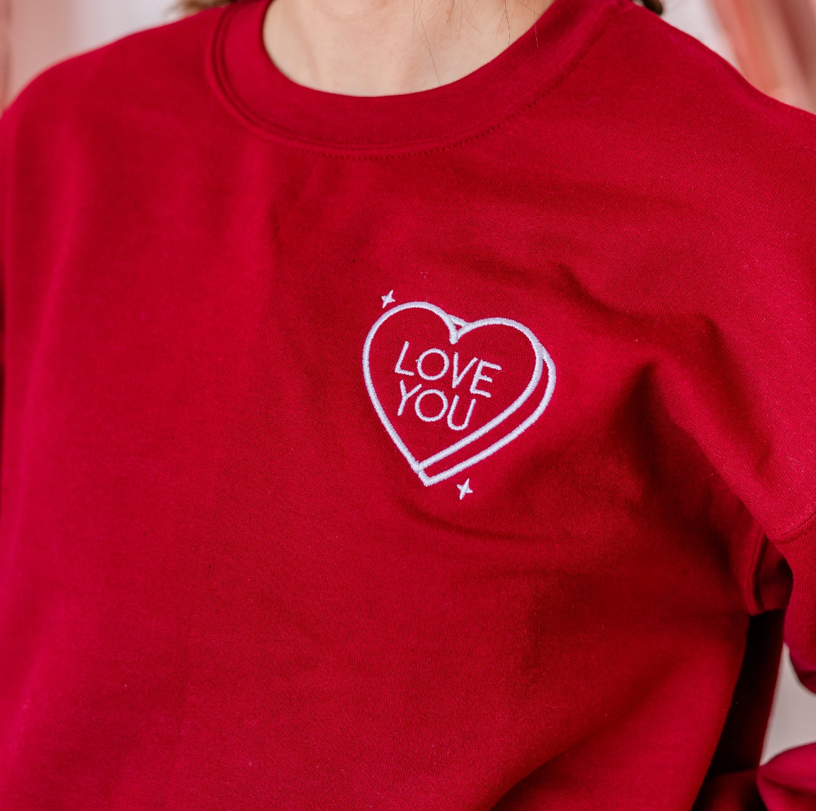 Embroidered Basic Fleece - Conversation Hearts (Choose Your Fave) Little Mama Shirt Shop LLC