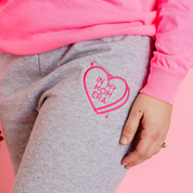 Embroidered Basic Joggers - Conversation Hearts (Choose Your Fave) Little Mama Shirt Shop LLC