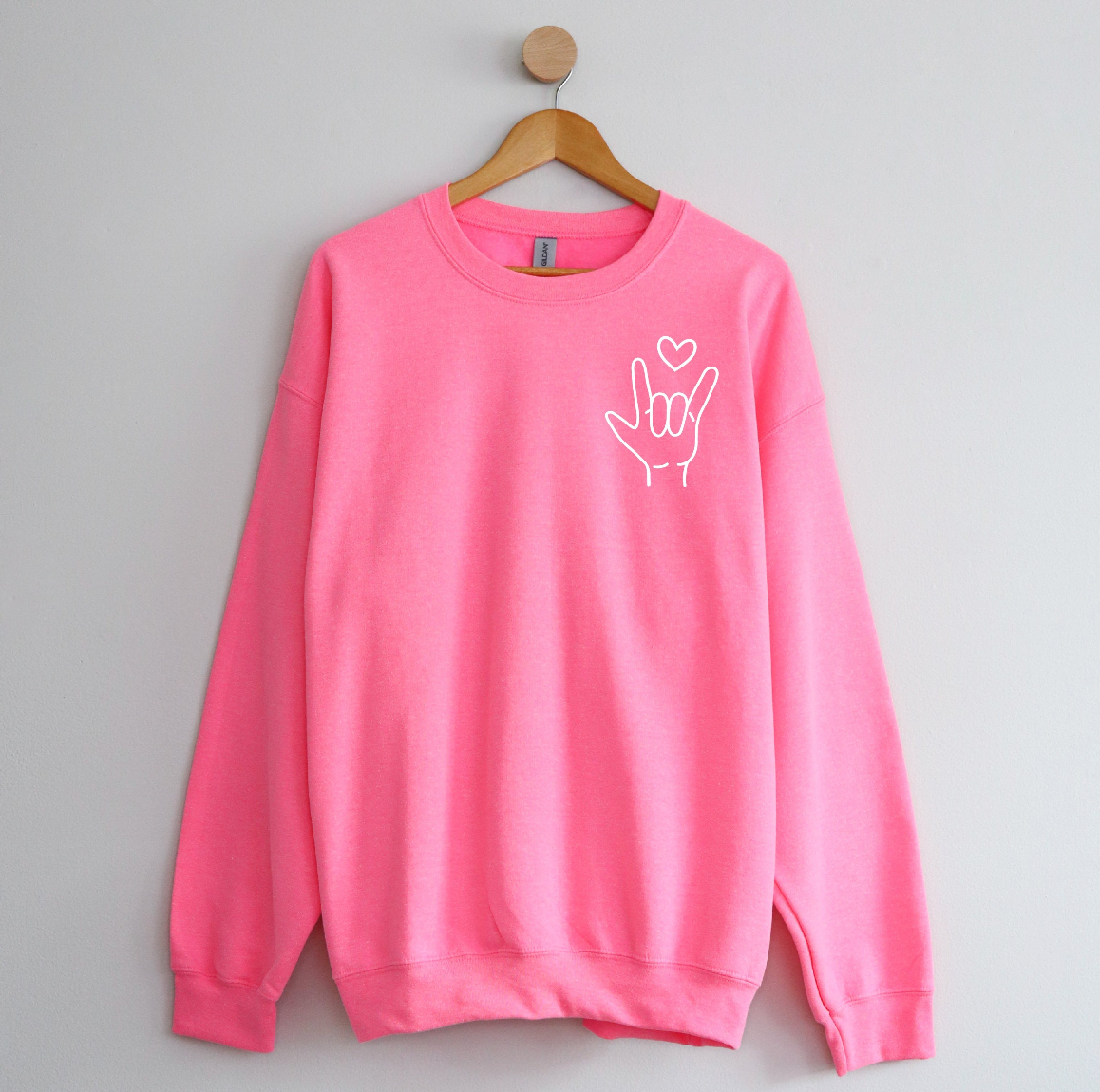 Sign Language - I Love You - Basic Fleece Little Mama Shirt Shop LLC