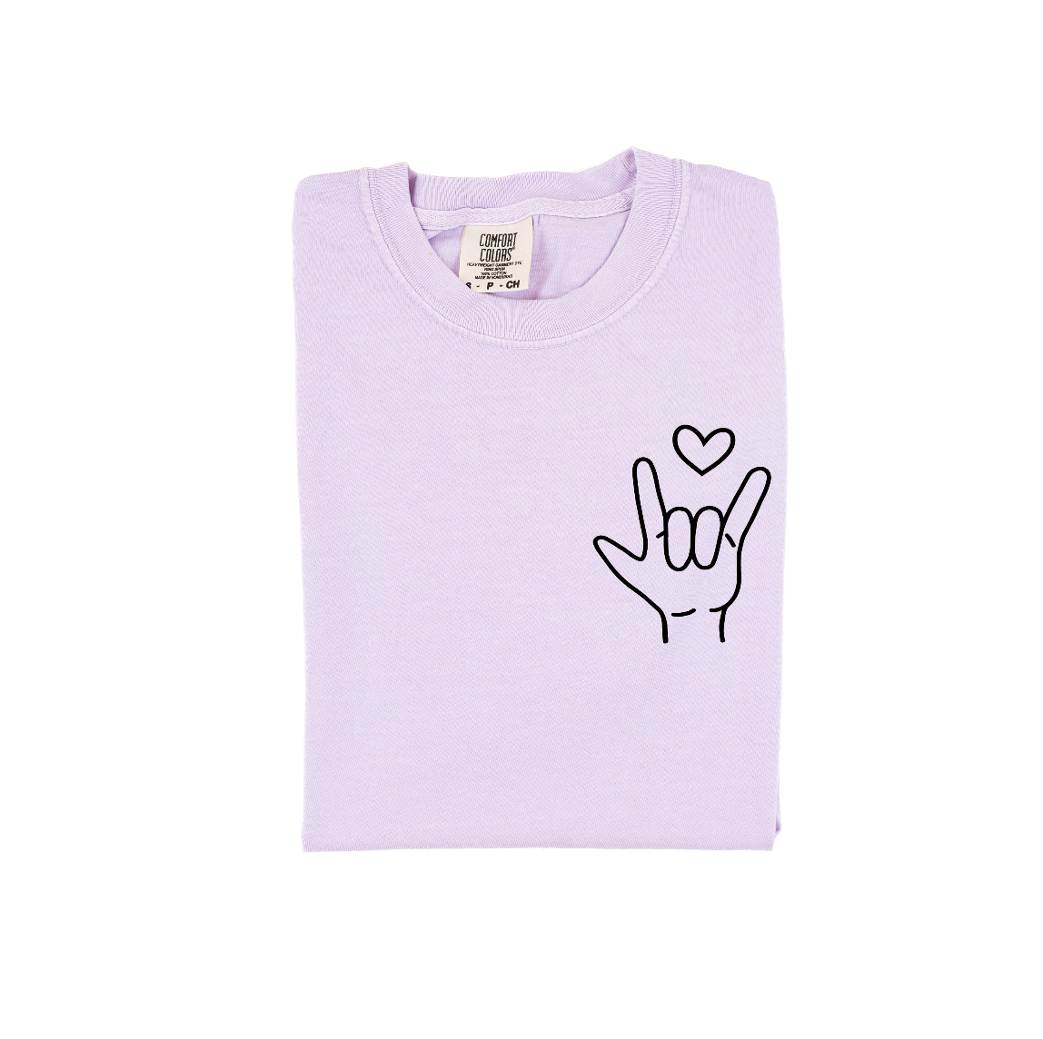 Sign Language - I Love You - Comfort Colors Tee Little Mama Shirt Shop