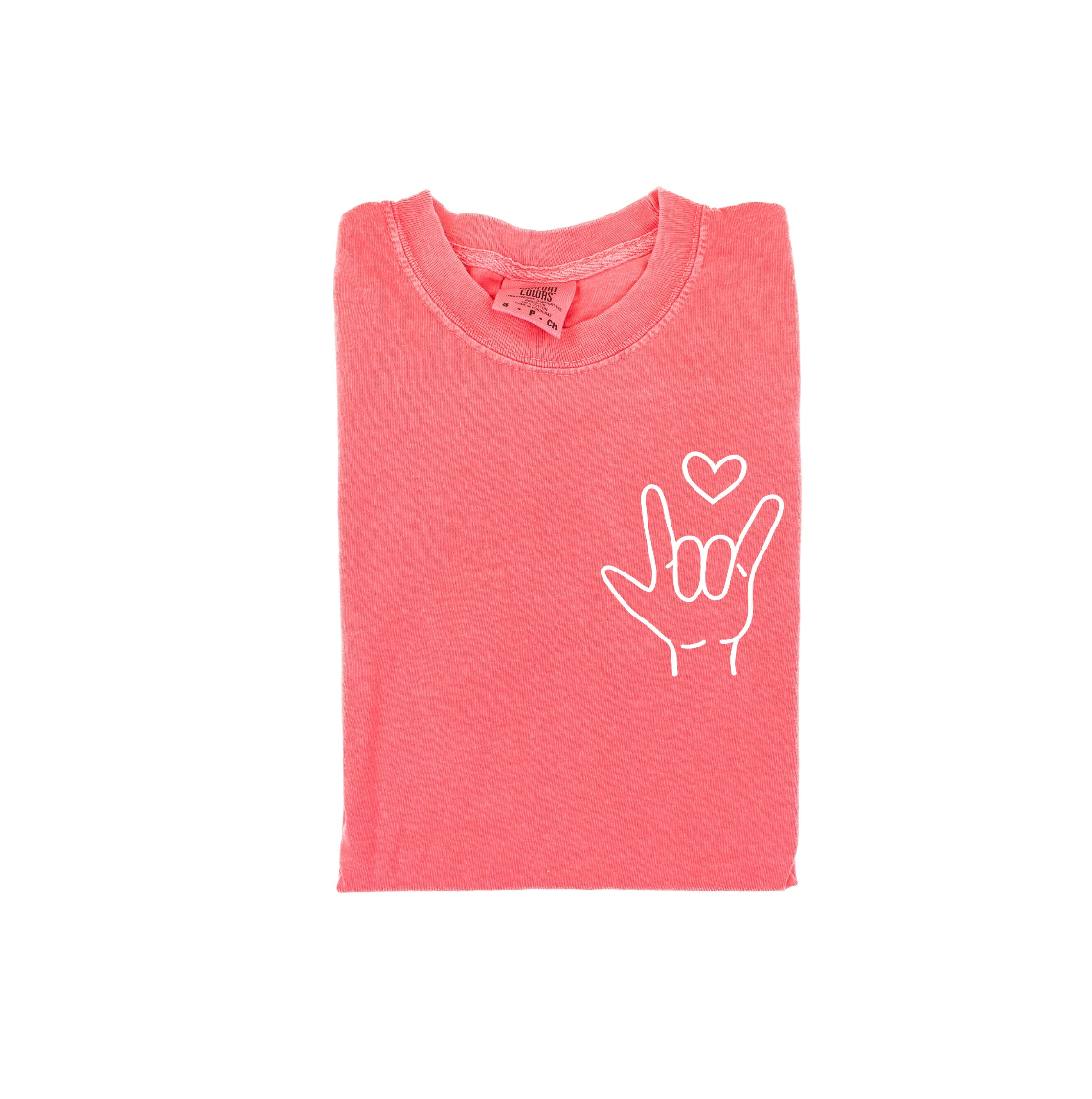 Sign Language - I Love You - Comfort Colors Tee Little Mama Shirt Shop