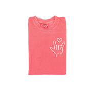 Sign Language - I Love You - Comfort Colors Tee Little Mama Shirt Shop