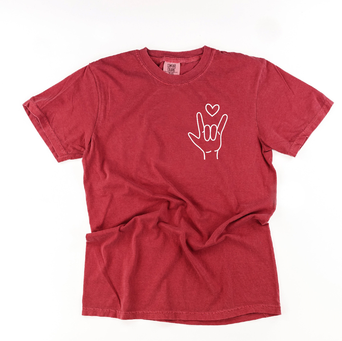 Sign Language - I Love You - Comfort Colors Tee Little Mama Shirt Shop