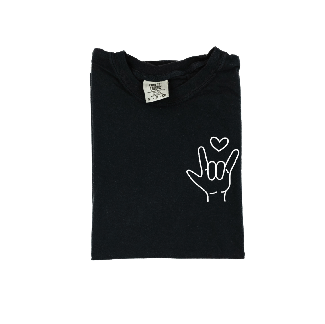 Sign Language - I Love You - Comfort Colors Tee Little Mama Shirt Shop