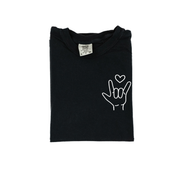 Sign Language - I Love You - Comfort Colors Tee Little Mama Shirt Shop