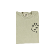Sign Language - I Love You - Comfort Colors Tee Little Mama Shirt Shop