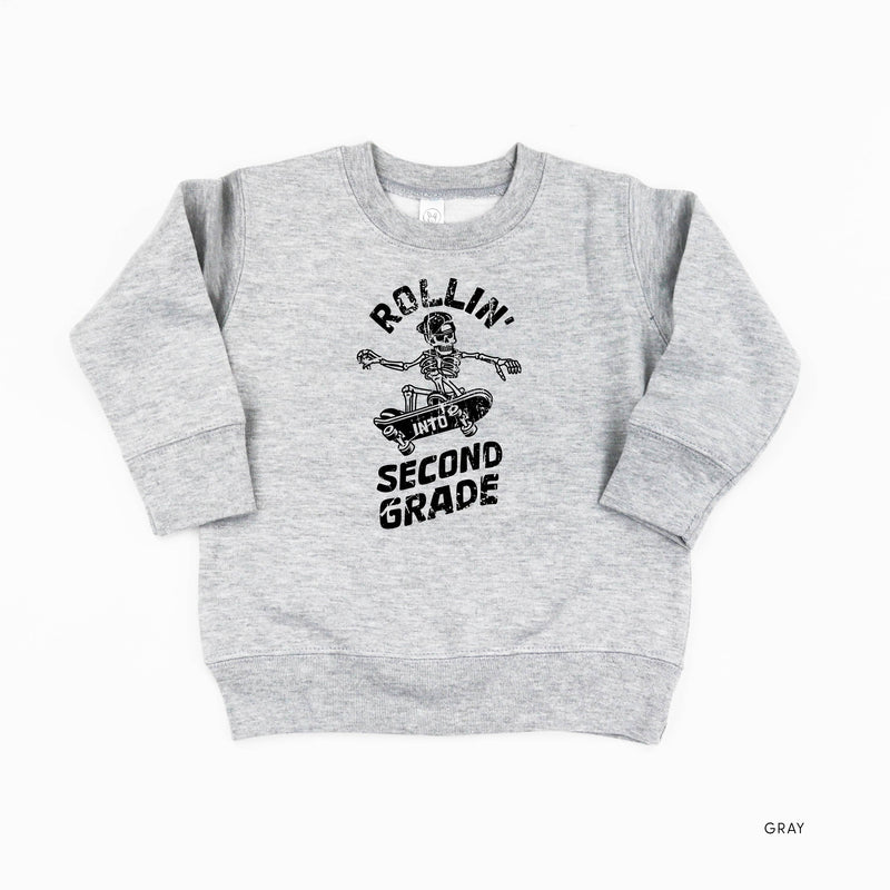 Skateboarding Skelly - Rollin' into Second Grade - Child Sweater