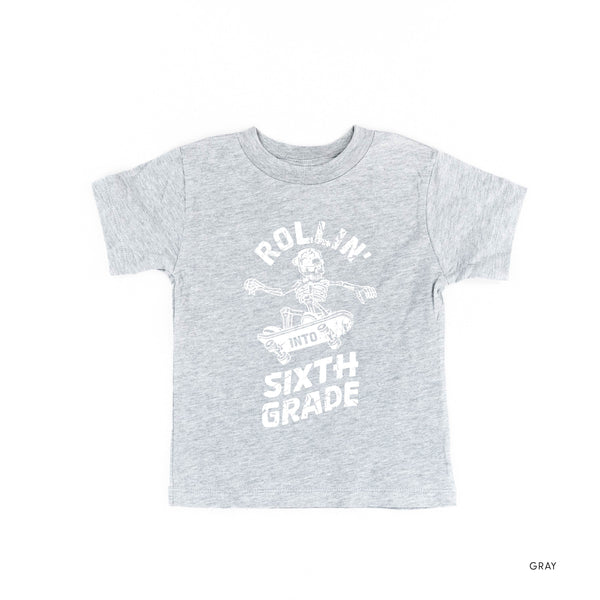 Skateboarding Skelly - Rollin' into Sixth Grade - Short Sleeve Child Shirt