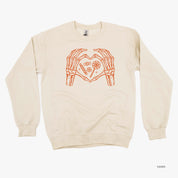 Skeleton Heart Hands - Basic Fleece Crewneck Little Mama Shirt Shop LLC