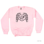 Skeleton Heart Hands - Basic Fleece Crewneck Little Mama Shirt Shop LLC