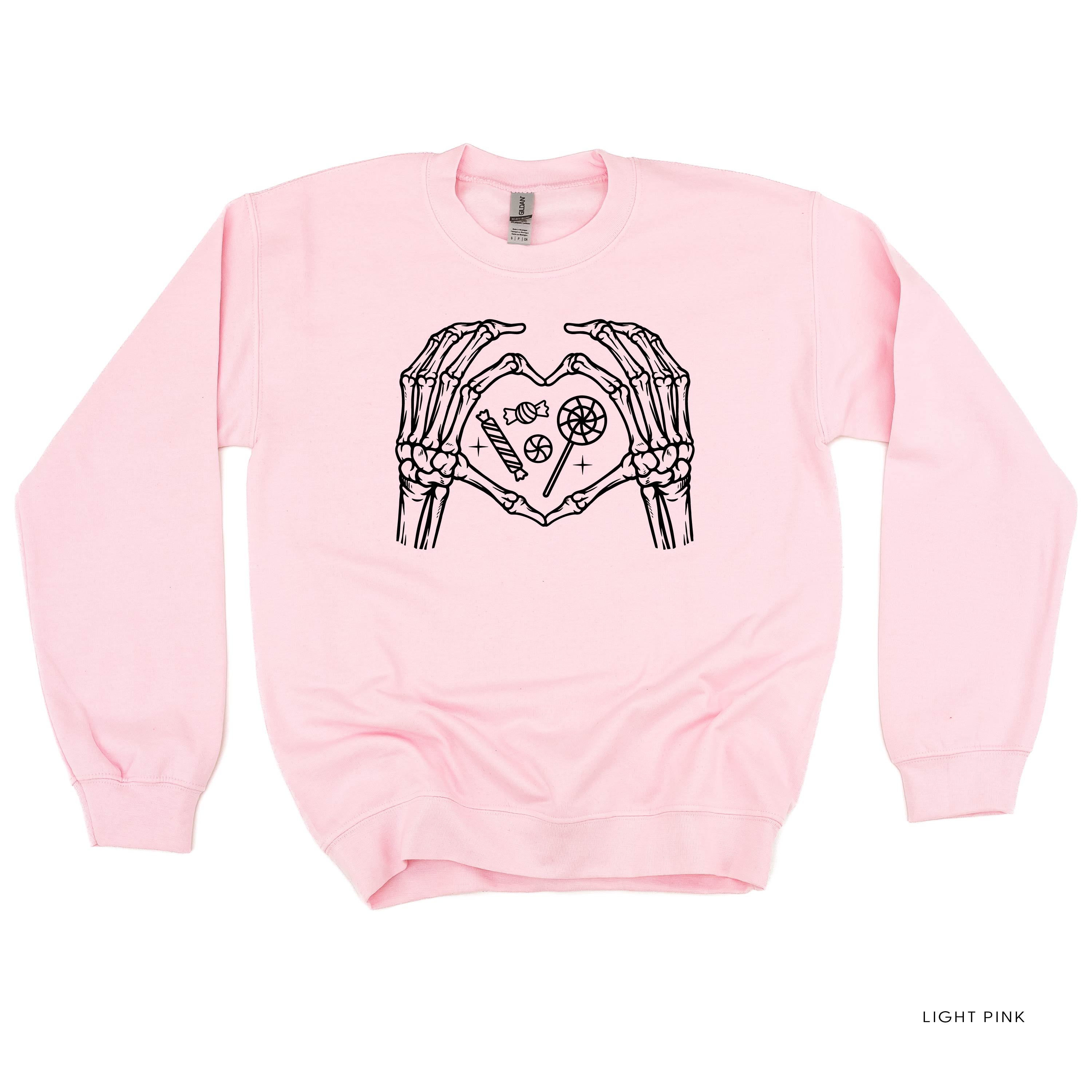 Skeleton Heart Hands - Basic Fleece Crewneck Little Mama Shirt Shop LLC
