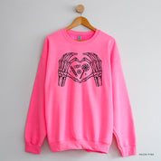 Skeleton Heart Hands - Basic Fleece Crewneck Little Mama Shirt Shop LLC