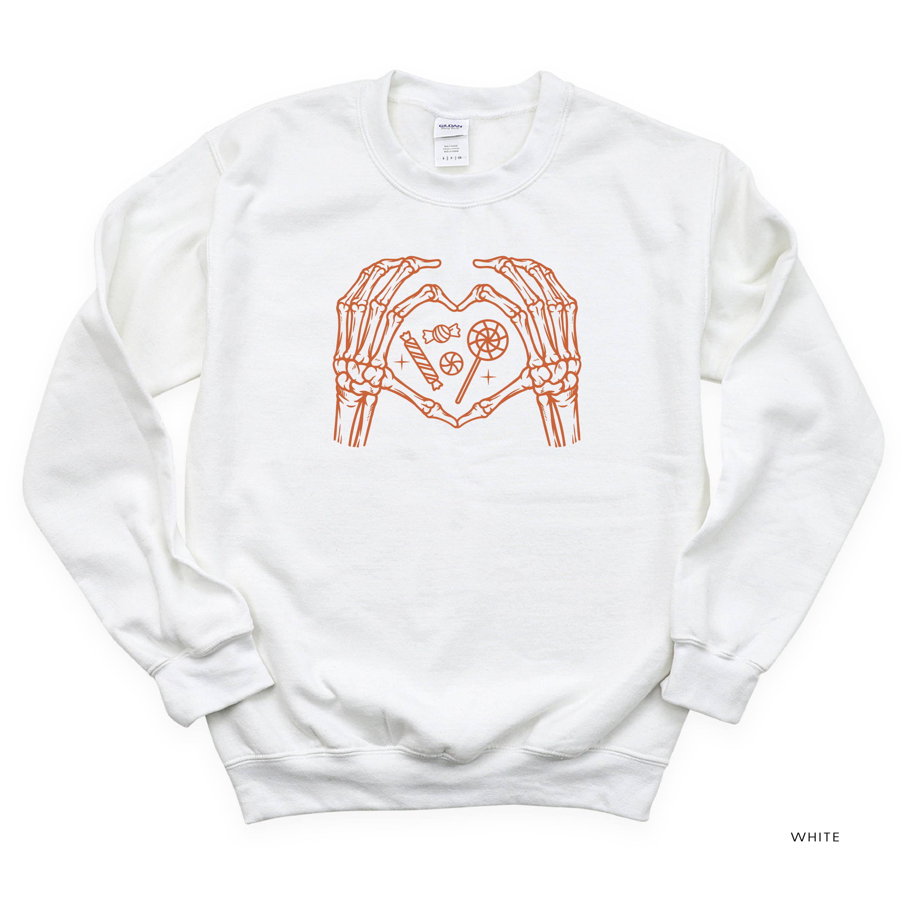 Skeleton Heart Hands - Basic Fleece Crewneck Little Mama Shirt Shop LLC