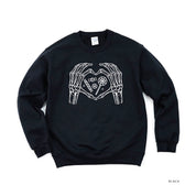 Skeleton Heart Hands - Basic Fleece Crewneck Little Mama Shirt Shop LLC