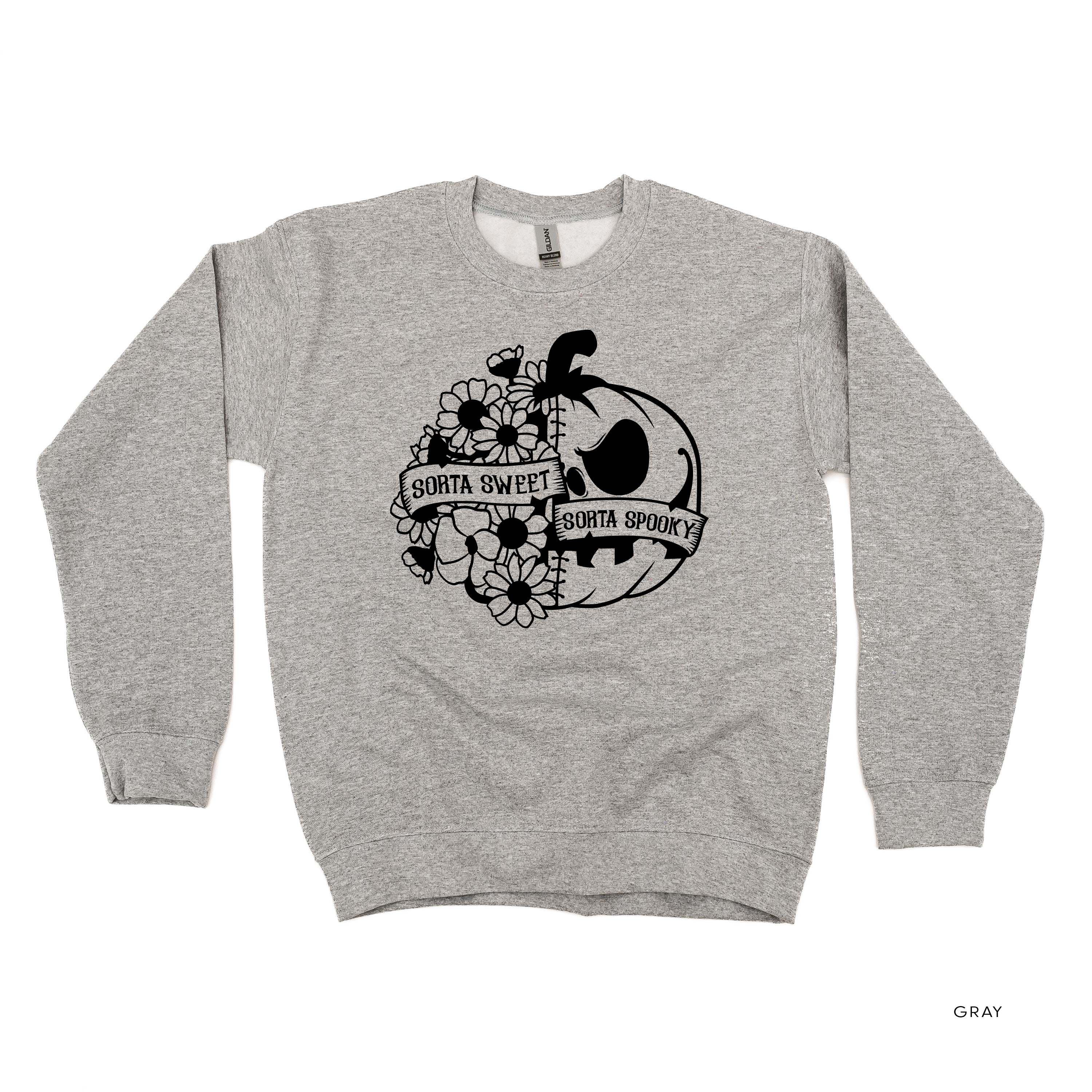Sorta Sweet Sorta Spooky - Basic Fleece Crewneck Little Mama Shirt Shop LLC