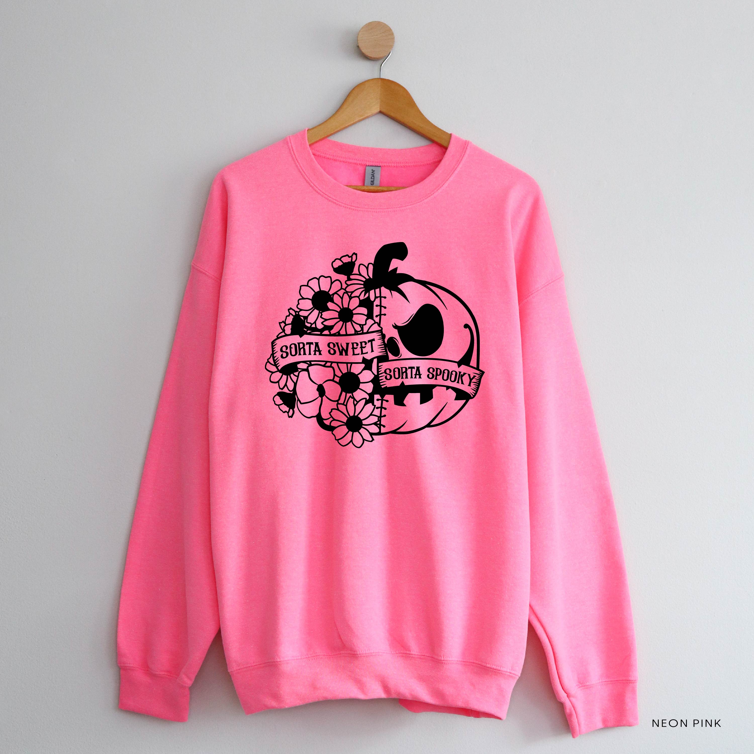 Sorta Sweet Sorta Spooky - Basic Fleece Crewneck Little Mama Shirt Shop LLC
