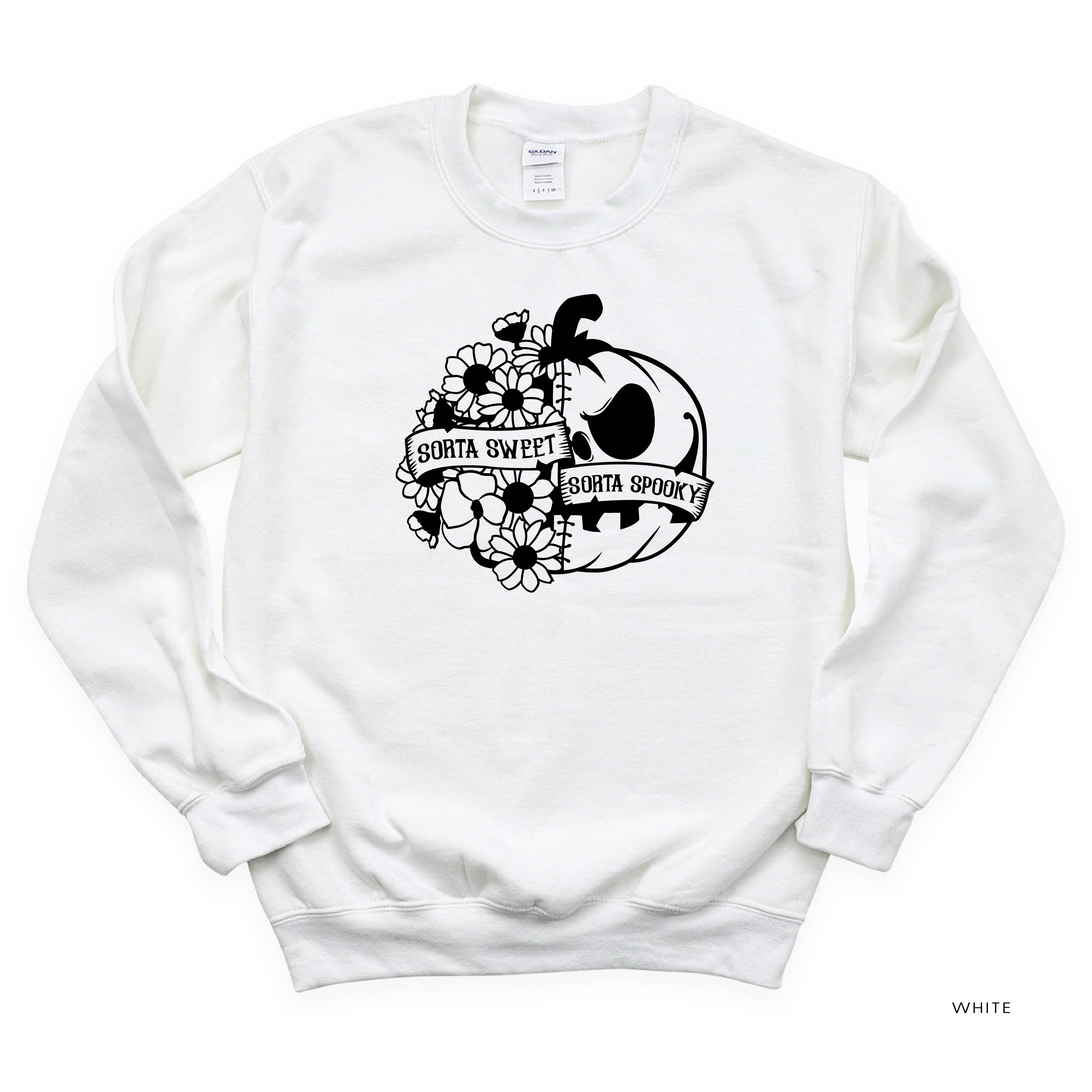 Sorta Sweet Sorta Spooky - Basic Fleece Crewneck Little Mama Shirt Shop LLC