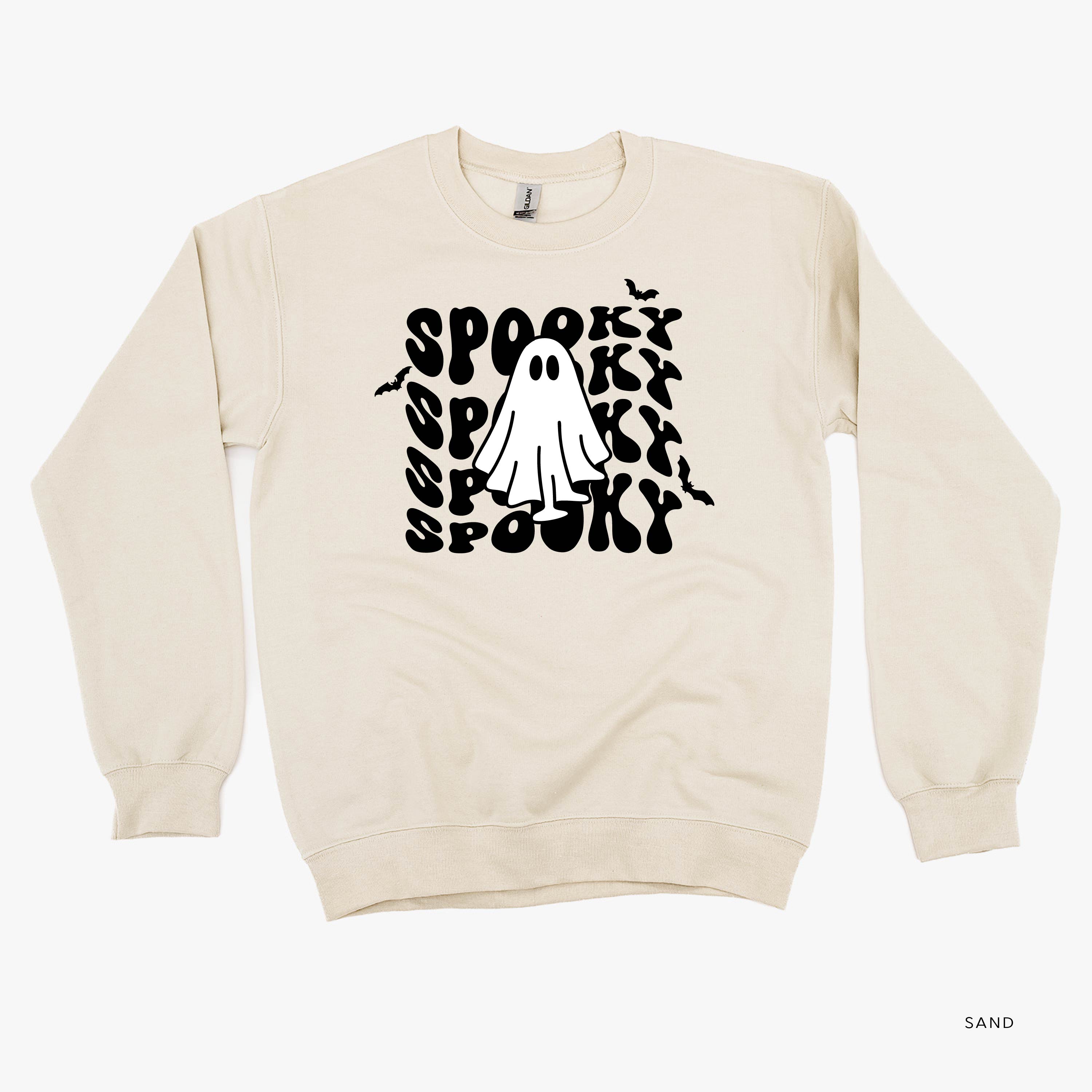 Spooky Ghost - Basic Fleece Crewneck Little Mama Shirt Shop LLC