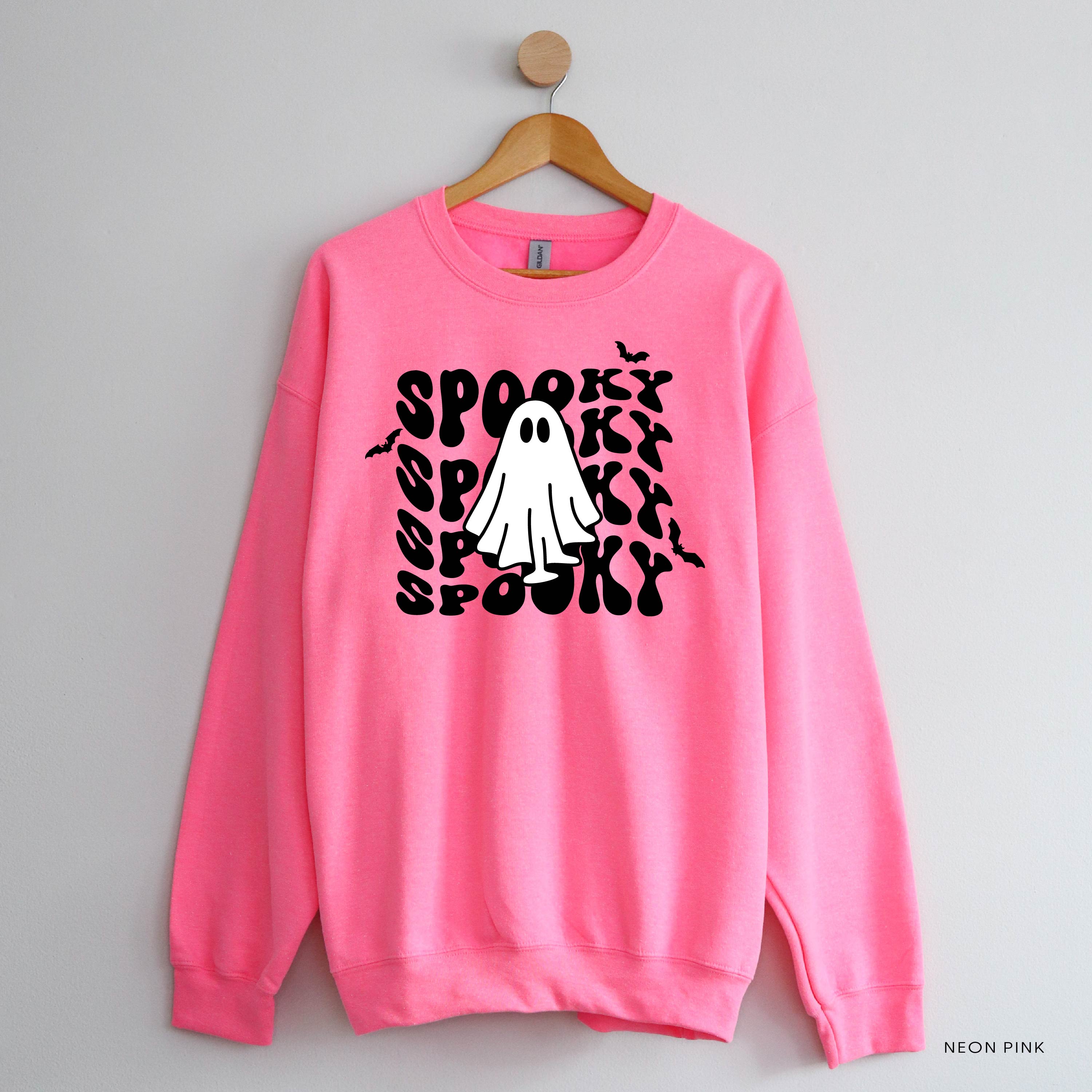 Spooky Ghost - Basic Fleece Crewneck Little Mama Shirt Shop LLC