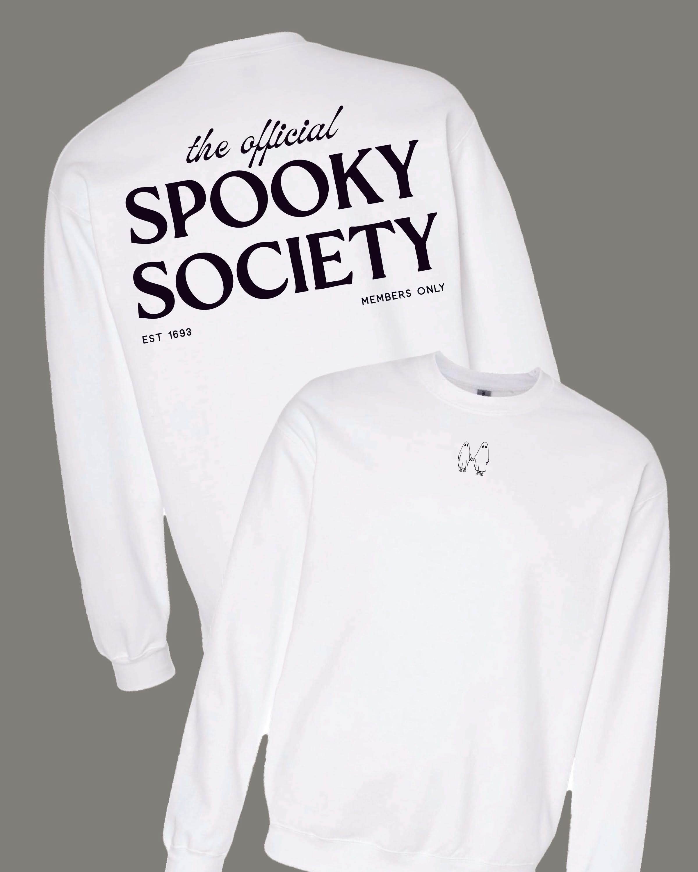 The Official Spooky Society - White Basic Fleece Little Mama Shirt Shop LLC