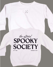 The Official Spooky Society - White Child Sweater Little Mama Shirt Shop