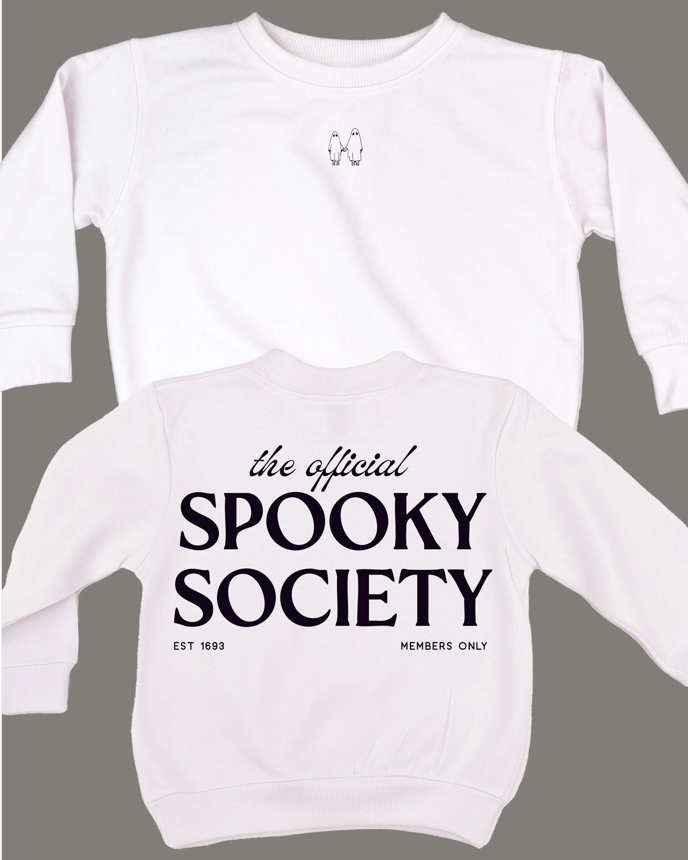 The Official Spooky Society - White Child Sweater Little Mama Shirt Shop