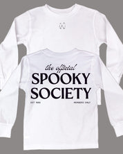 The Official Spooky Society - White Child Long Sleeve Tee Little Mama Shirt Shop