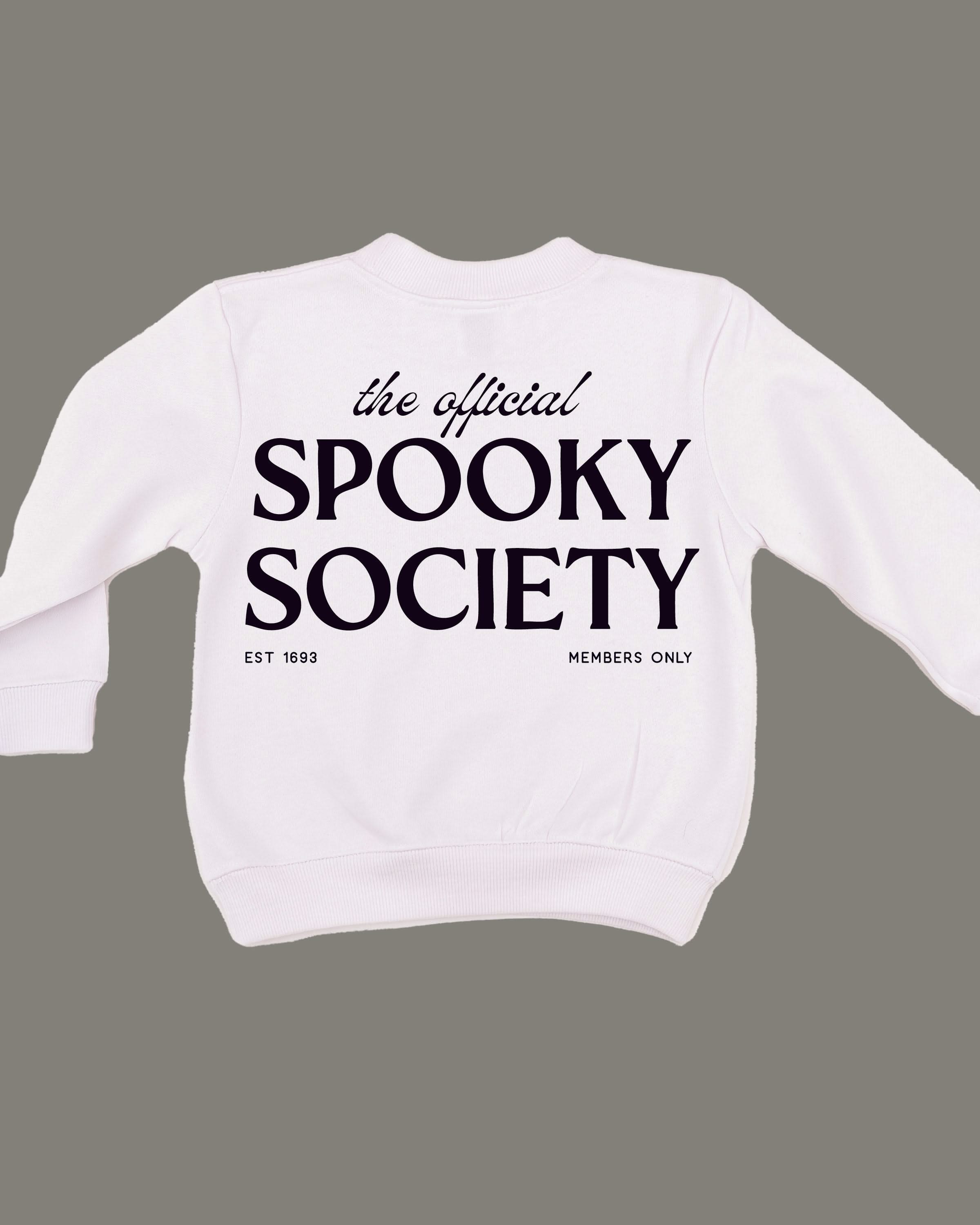 The Official Spooky Society - White Child Sweater Little Mama Shirt Shop