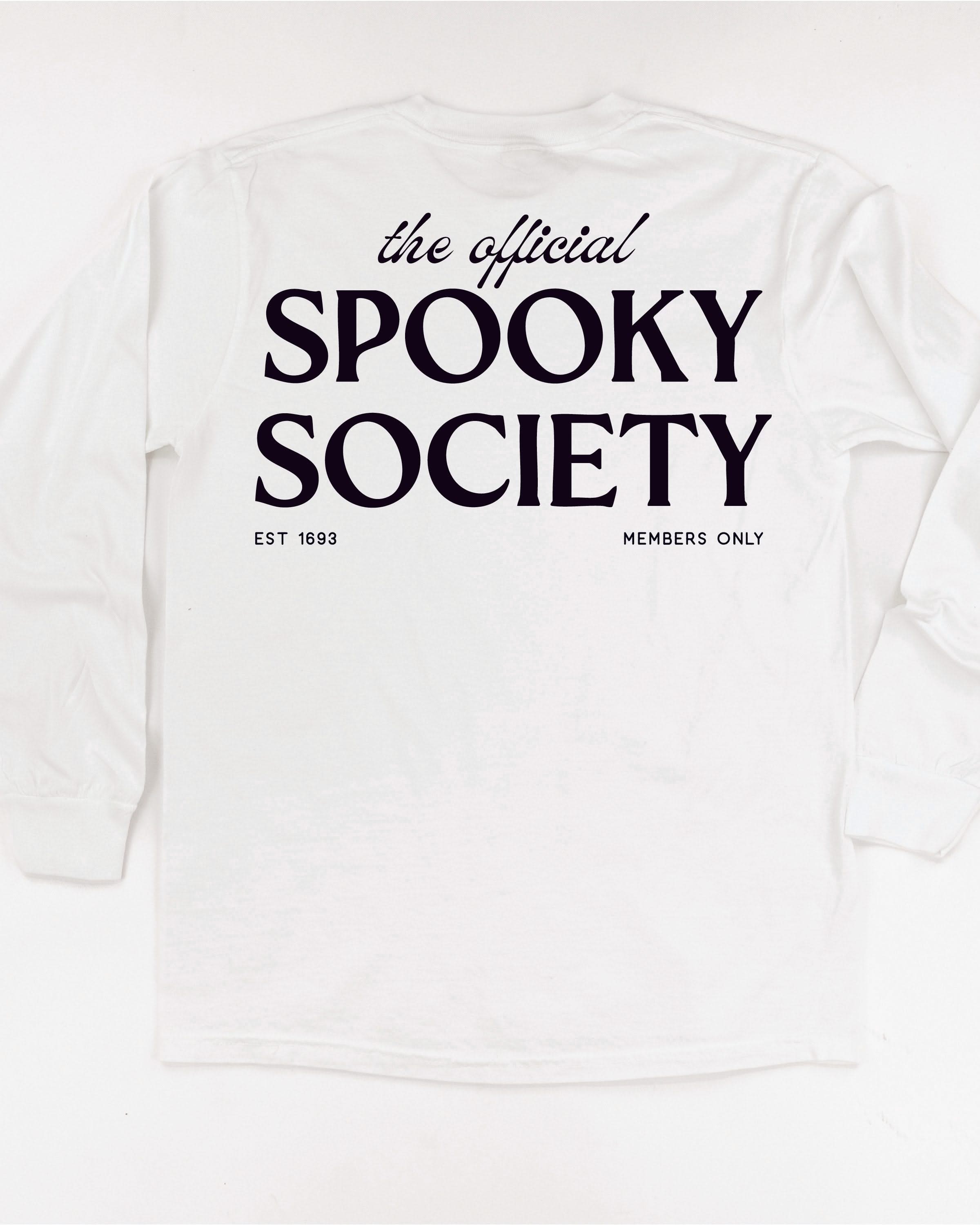 The Official Spooky Society - White Long Sleeve Comfort Colors Tee Little Mama Shirt Shop