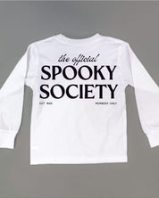 The Official Spooky Society - White Child Long Sleeve Tee Little Mama Shirt Shop