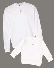 The Official Spooky Society - Set of 2 White Basic Fleece Sweaters Little Mama Shirt Shop