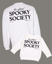 The Official Spooky Society - Set of 2 White Basic Fleece Sweaters Little Mama Shirt Shop