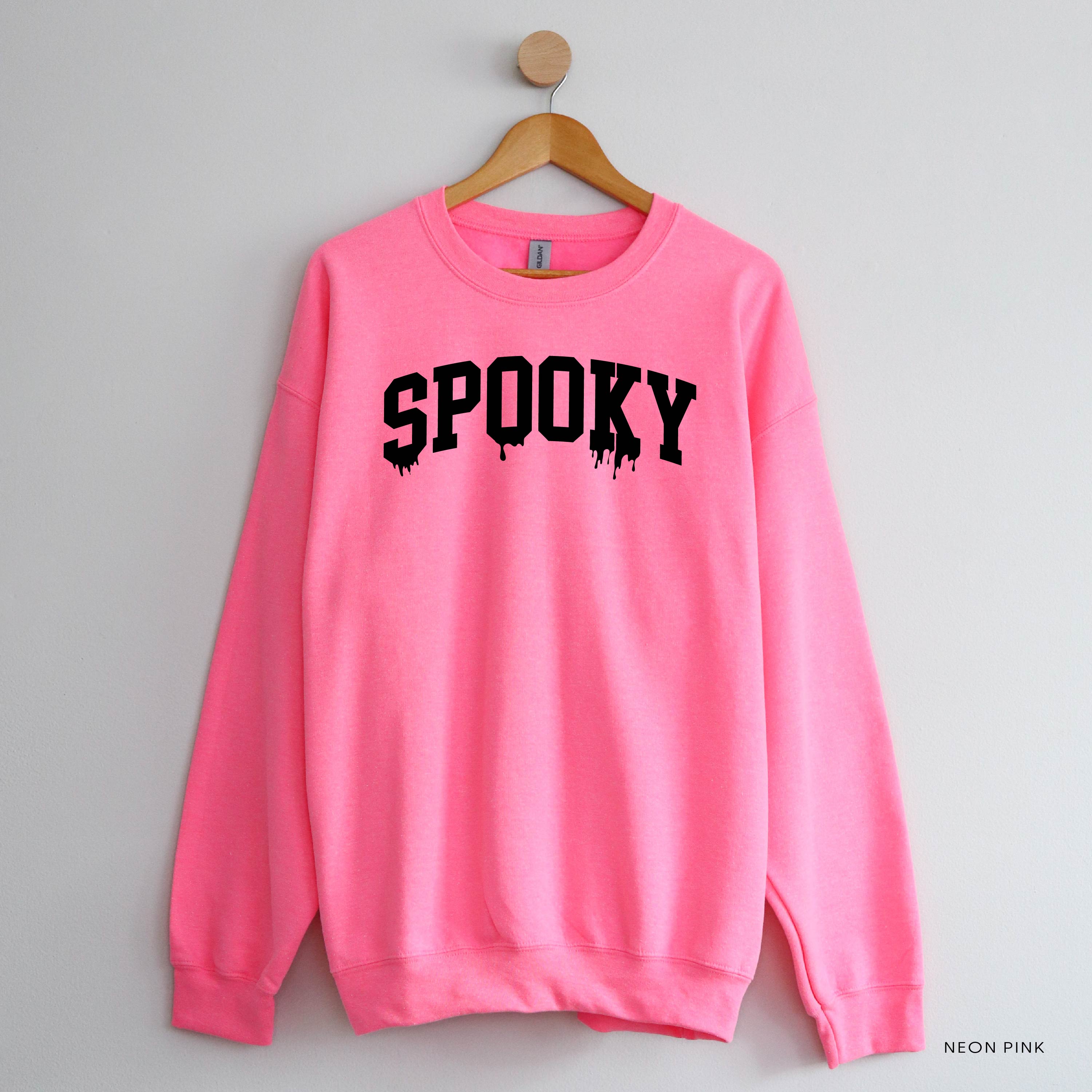 Spooky (Dripping) - Basic Fleece Crewneck Little Mama Shirt Shop LLC
