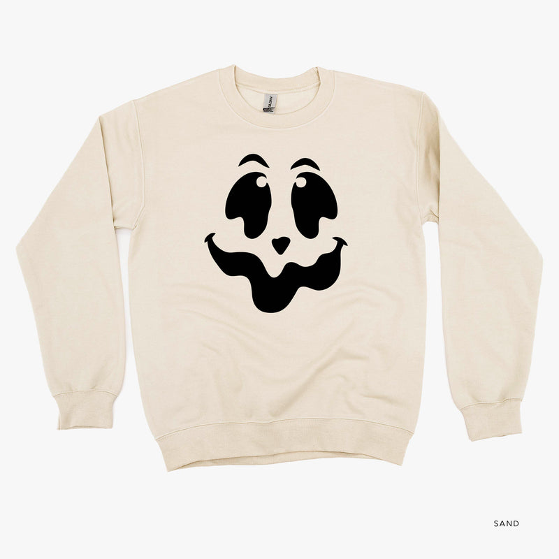 Spooky Jack-o'-lantern Face - Basic Fleece Crewneck