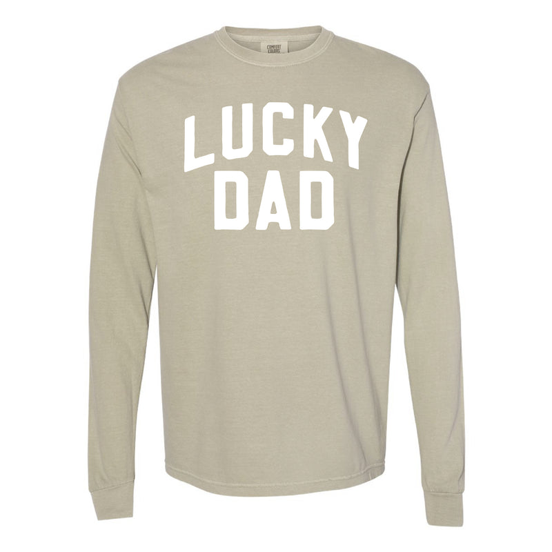 Arched LUCKY DAD - LONG SLEEVE COMFORT COLORS TEE