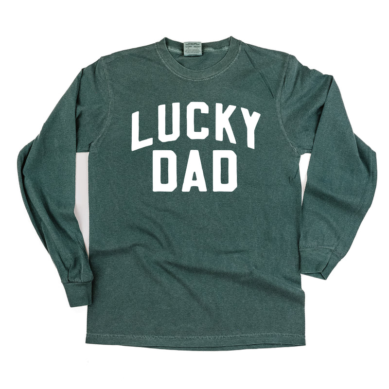 Arched LUCKY DAD - LONG SLEEVE COMFORT COLORS TEE