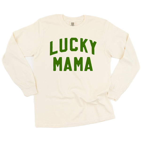 Arched LUCKY MAMA - LONG SLEEVE COMFORT COLORS TEE